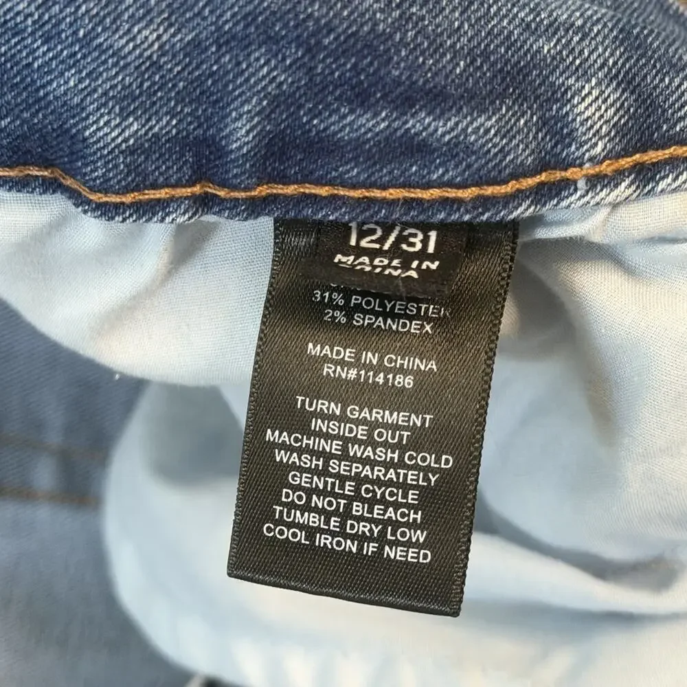 Frye Womens High Rise Straight Leg Jeans Medium Wash Blue Denim Size 12/31_6